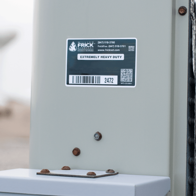 Extremely Heavy Duty Label being used in the field