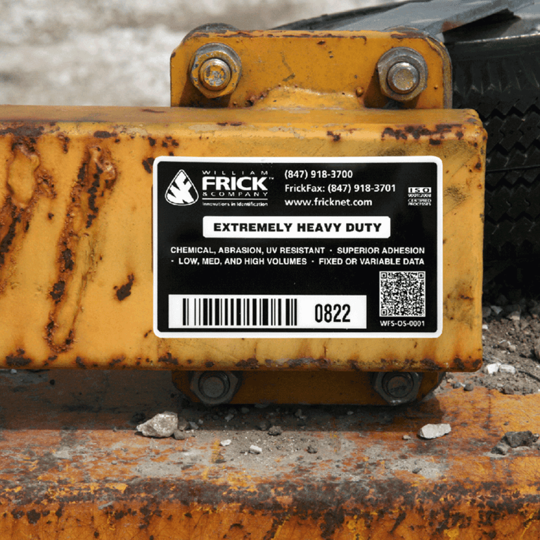 Extremely Heavy Duty Label being used in the field