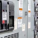 High Voltage Warning Labels used on an indoor breaker box