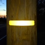 Utility Pole Reflective Visibility Strips In The Field Horizontal