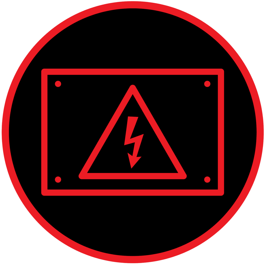 Uticom Systems icon showing a utility hazard warning sign